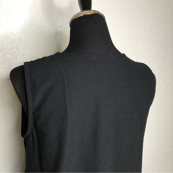 Eileen Fisher black sleeveless front slit tunic top size Small - Picture 7 of 12